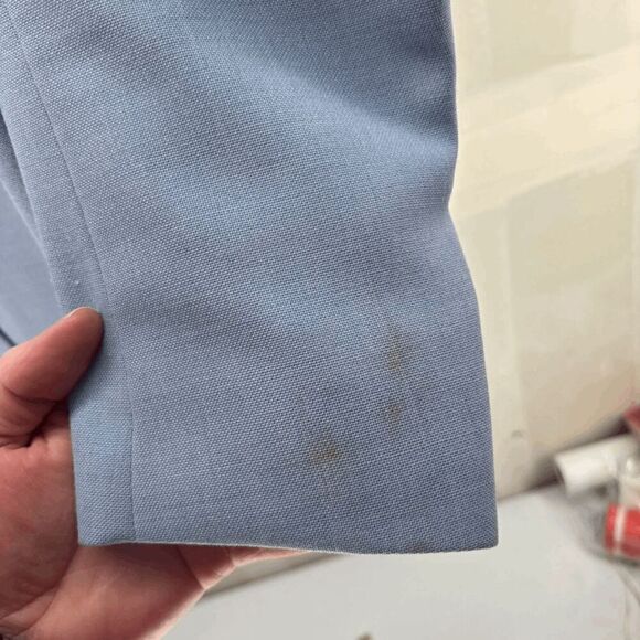 Vintage Union Made Lands End 41R Blazer Sky Blue Polyester Wool Blend READ - Picture 5 of 9